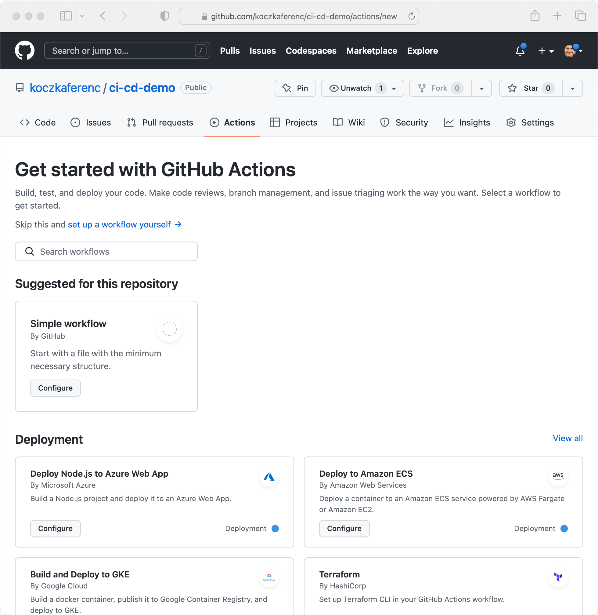 A Workflow beállítása